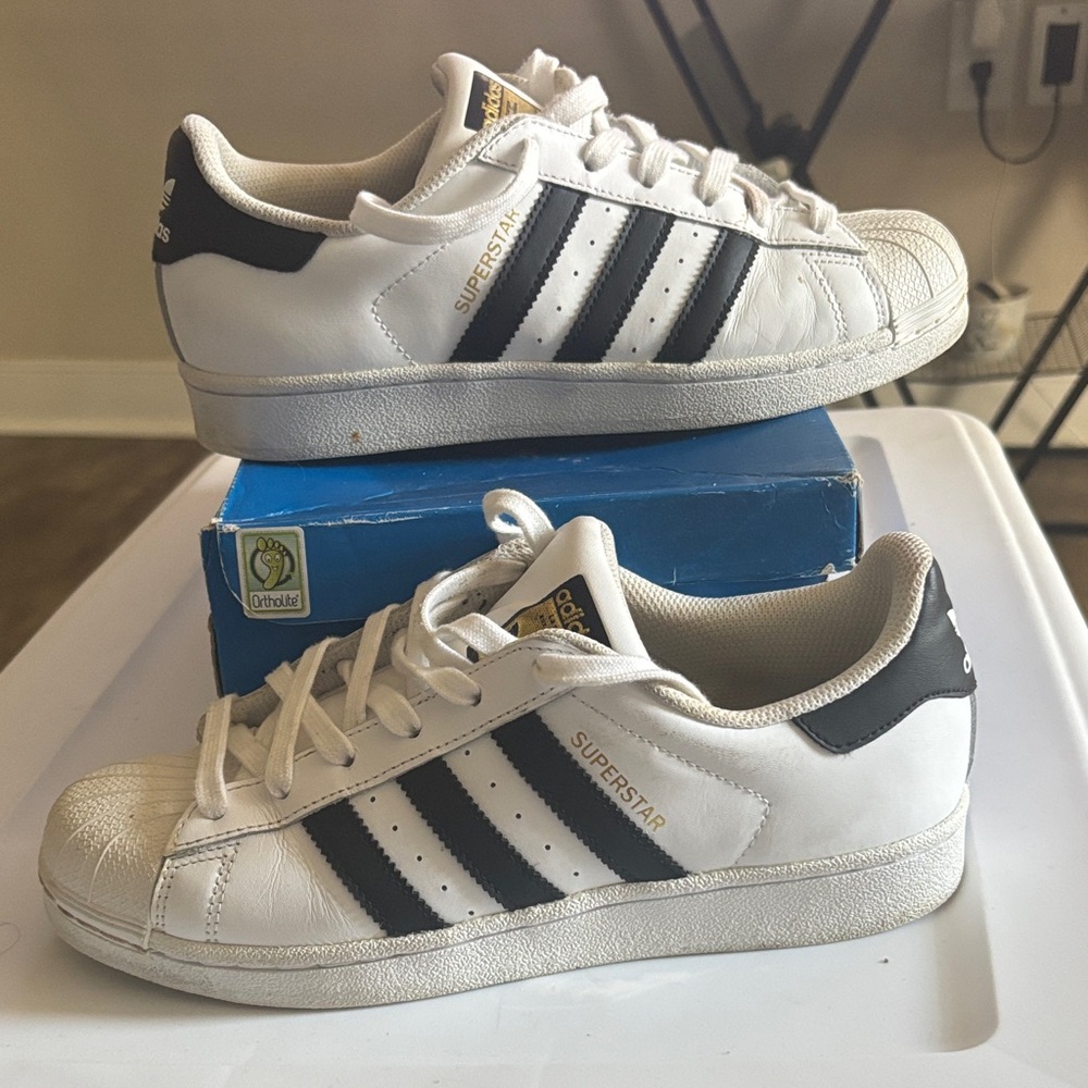 Adidas Superstar White with Black Stripes